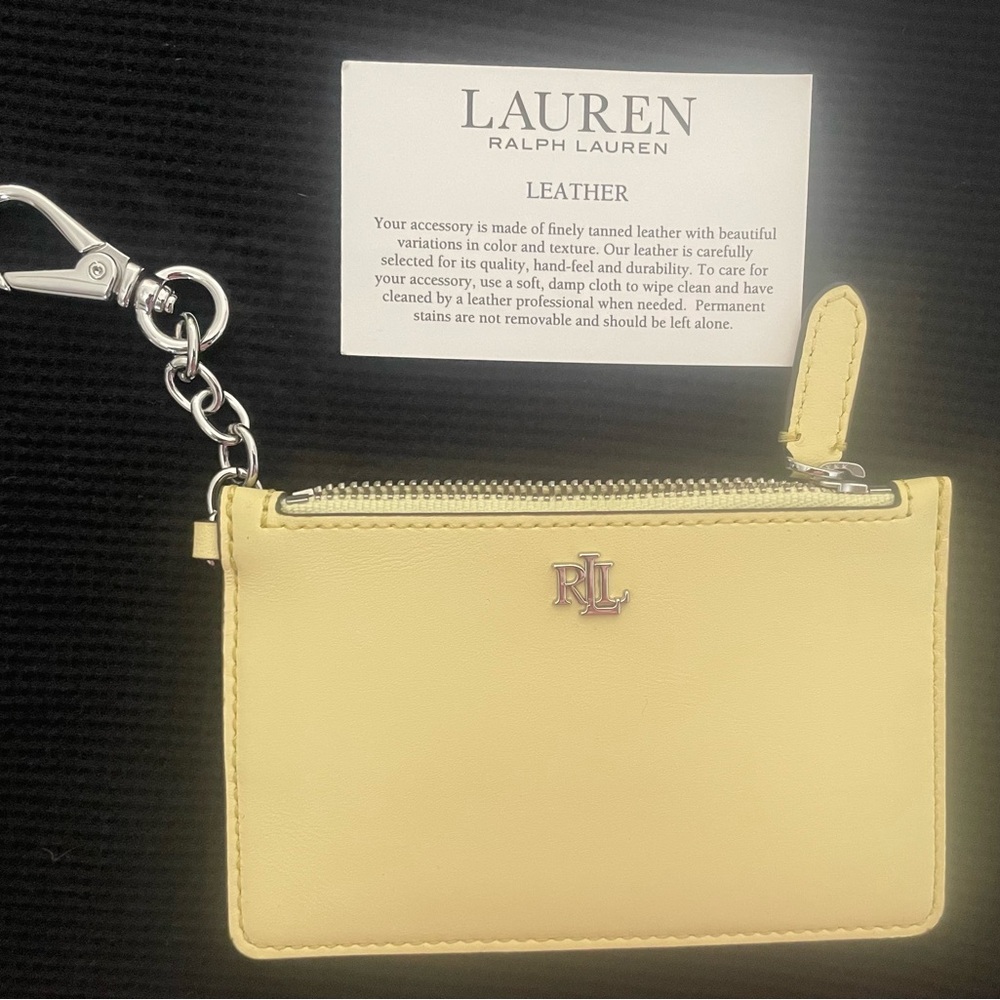 Ralph Lauren Yellow Leather Mini wallet NWT